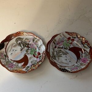 Japanese Kutani porcelain collectible plates